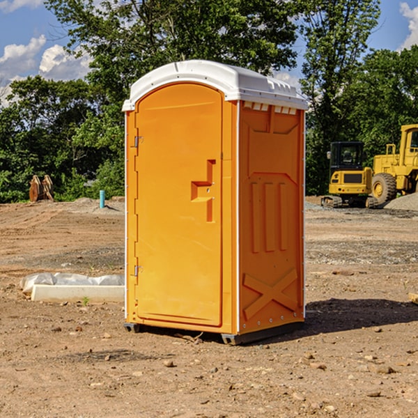 how often are the porta potties cleaned and serviced during a rental period in Elderon